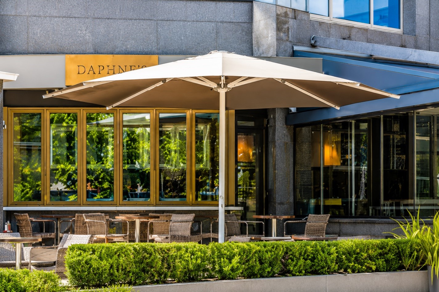 Windproof parasols for patios